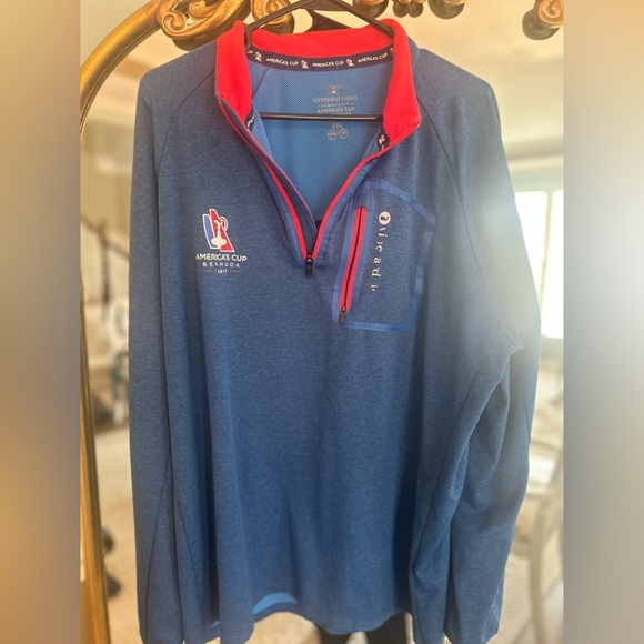 Men’s Vineyard Vines America's Cup Bermuda Performance Blue Pullover - Picture 1 of 1